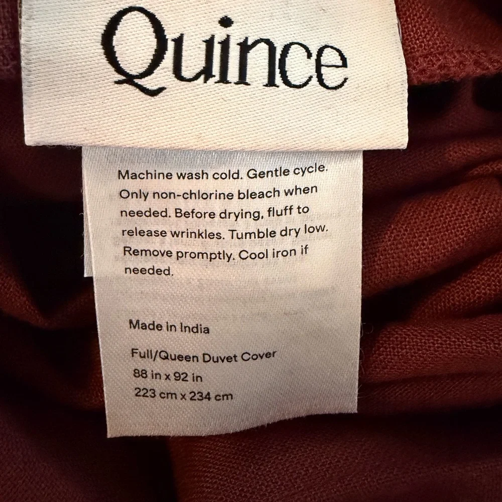 Quince European 100% Linen Duvet Cover only, Full/Queen NEW - Picture 7 of 10